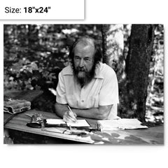 Aleksandr Solzhenitsyn metal print on a plain backdrop in size 18"x24".