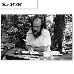 Aleksandr Solzhenitsyn metal print on a plain backdrop in size 24"x36".