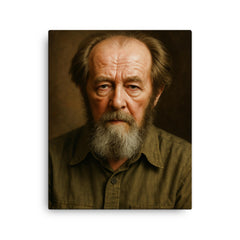Aleksandr Solzhenitsyn portrait canvas print on a plain backdrop in size 16"x20".