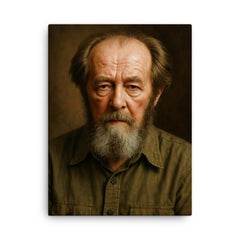 Aleksandr Solzhenitsyn portrait canvas print on a plain backdrop in size 18"x24".