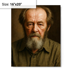 Aleksandr Solzhenitsyn portrait metal print on a plain backdrop in size 16"x20".
