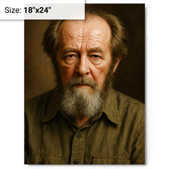 Aleksandr Solzhenitsyn portrait metal print on a plain backdrop in size 18"x24".
