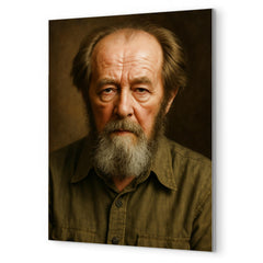 Aleksandr Solzhenitsyn portrait metal print mockup