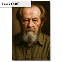 Aleksandr Solzhenitsyn portrait metal print on a plain backdrop in size 24"x36".
