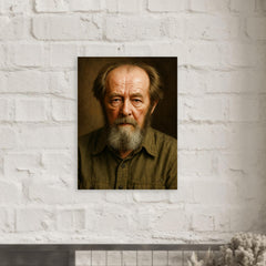 Aleksandr Solzhenitsyn portrait metal print mockup