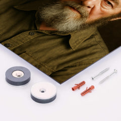 Aleksandr Solzhenitsyn portrait metal print mockup