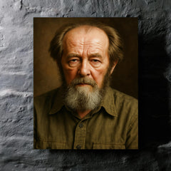 Aleksandr Solzhenitsyn portrait metal print mockup