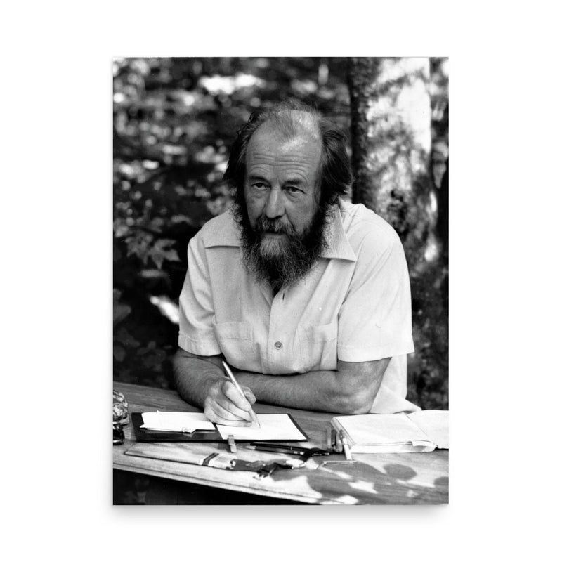 Aleksandr Solzhenitsyn poster on a plain backdrop in size 18