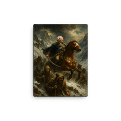 Aleksandr Suvorov crossing the Alps with ragged troops canvas print on a plain backdrop in size 12"x16".