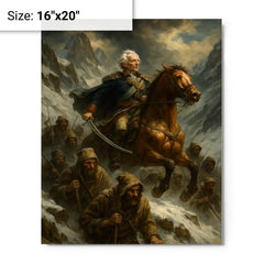 Aleksandr Suvorov crossing the Alps with ragged troops metal print on a plain backdrop in size 16"x20".