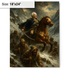 Aleksandr Suvorov crossing the Alps with ragged troops metal print on a plain backdrop in size 18"x24".