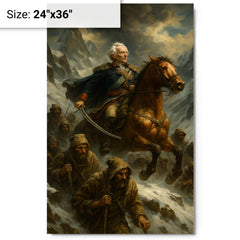 Aleksandr Suvorov crossing the Alps with ragged troops metal print on a plain backdrop in size 24"x36".