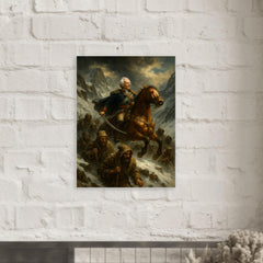 Aleksandr Suvorov crossing the Alps with ragged troops metal print mockup
