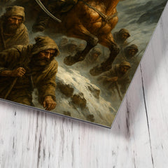 Aleksandr Suvorov crossing the Alps with ragged troops metal print mockup