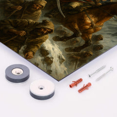 Aleksandr Suvorov crossing the Alps with ragged troops metal print mockup