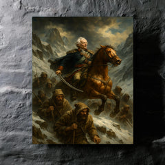 Aleksandr Suvorov crossing the Alps with ragged troops metal print mockup