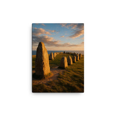 Ales Stenar Sweden canvas print on a plain backdrop in size 12"x16".