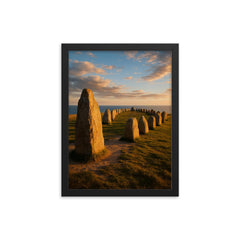 Ales Stenar Sweden framed print on a plain backdrop in size 12"x16".