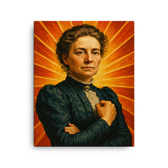 Aletta Jacobs canvas print on a plain backdrop in size 16"x20".