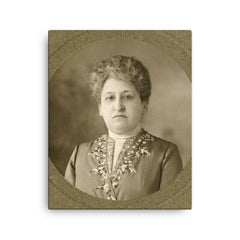 Aletta Jacobs canvas print on a plain backdrop in size 16"x20".