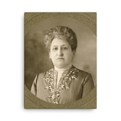 Aletta Jacobs canvas print on a plain backdrop in size 18"x24".