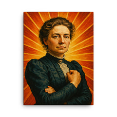 Aletta Jacobs canvas print on a plain backdrop in size 18"x24".