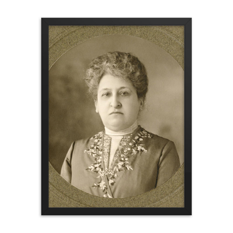 Aletta Jacobs framed print on a plain backdrop in size 18