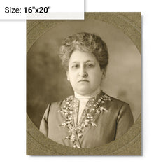 Aletta Jacobs metal print on a plain backdrop in size 16"x20".