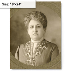 Aletta Jacobs metal print on a plain backdrop in size 18"x24".