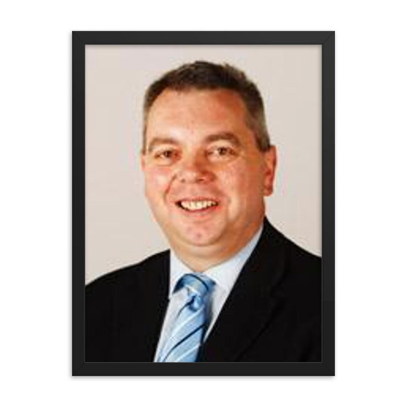 Alex Johnstone framed print on a plain backdrop in size 18