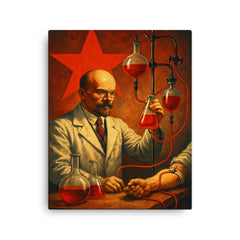 Alexander Bogdanov red star transfusion laboratory canvas print on a plain backdrop in size 16"x20".