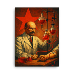 Alexander Bogdanov red star transfusion laboratory canvas print on a plain backdrop in size 18"x24".