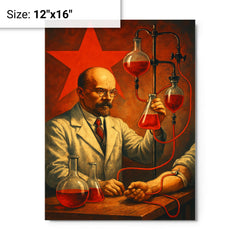 Alexander Bogdanov red star transfusion laboratory metal print on a plain backdrop in size 12"x16".