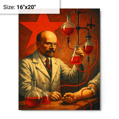Alexander Bogdanov red star transfusion laboratory metal print on a plain backdrop in size 16"x20".