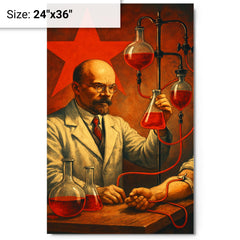 Alexander Bogdanov red star transfusion laboratory metal print on a plain backdrop in size 24"x36".