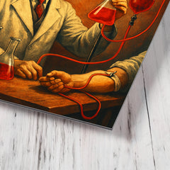 Alexander Bogdanov red star transfusion laboratory metal print mockup