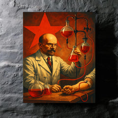 Alexander Bogdanov red star transfusion laboratory metal print mockup