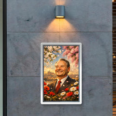 Alexander Dubcek beneath Prague Spring flowers poster 2