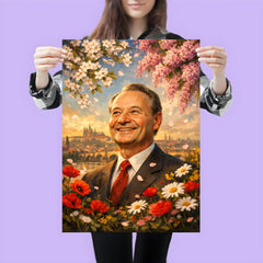 Alexander Dubcek beneath Prague Spring flowers poster 3