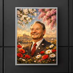 Alexander Dubcek beneath Prague Spring flowers poster 5
