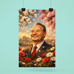 Alexander Dubcek beneath Prague Spring flowers poster 6