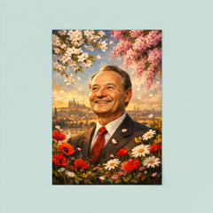 Alexander Dubcek beneath Prague Spring flowers poster 8