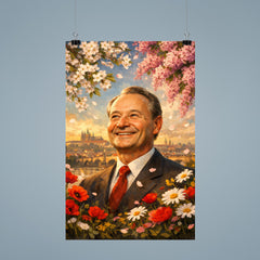 Alexander Dubcek beneath Prague Spring flowers poster 9