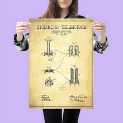 Alexander Graham Bell's original patent for the telephone poster 3