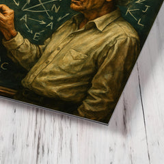 Alexander Grothendieck chalkboard storm of categories and arrows metal print mockup
