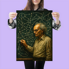 Alexander Grothendieck chalkboard storm of categories and arrows poster 3