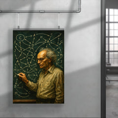 Alexander Grothendieck chalkboard storm of categories and arrows poster 4