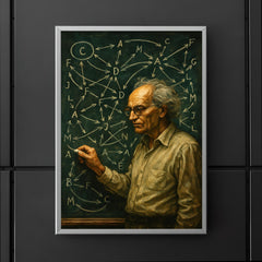 Alexander Grothendieck chalkboard storm of categories and arrows poster 5