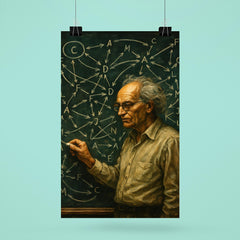 Alexander Grothendieck chalkboard storm of categories and arrows poster 6