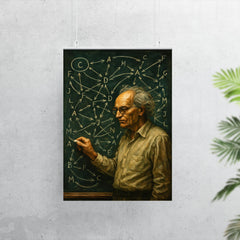Alexander Grothendieck chalkboard storm of categories and arrows poster 7